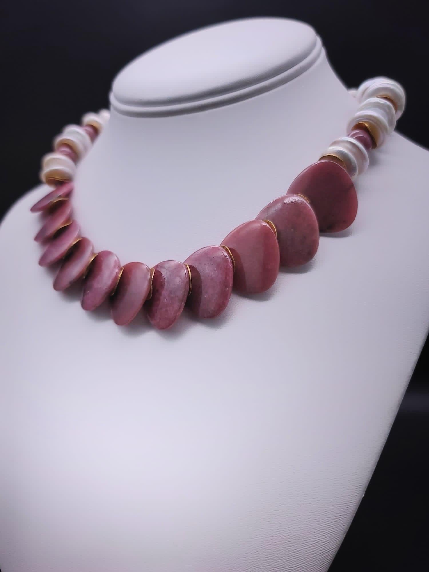 A.Jeschel Rich Rosy colored Rhodochrosite Necklace 11