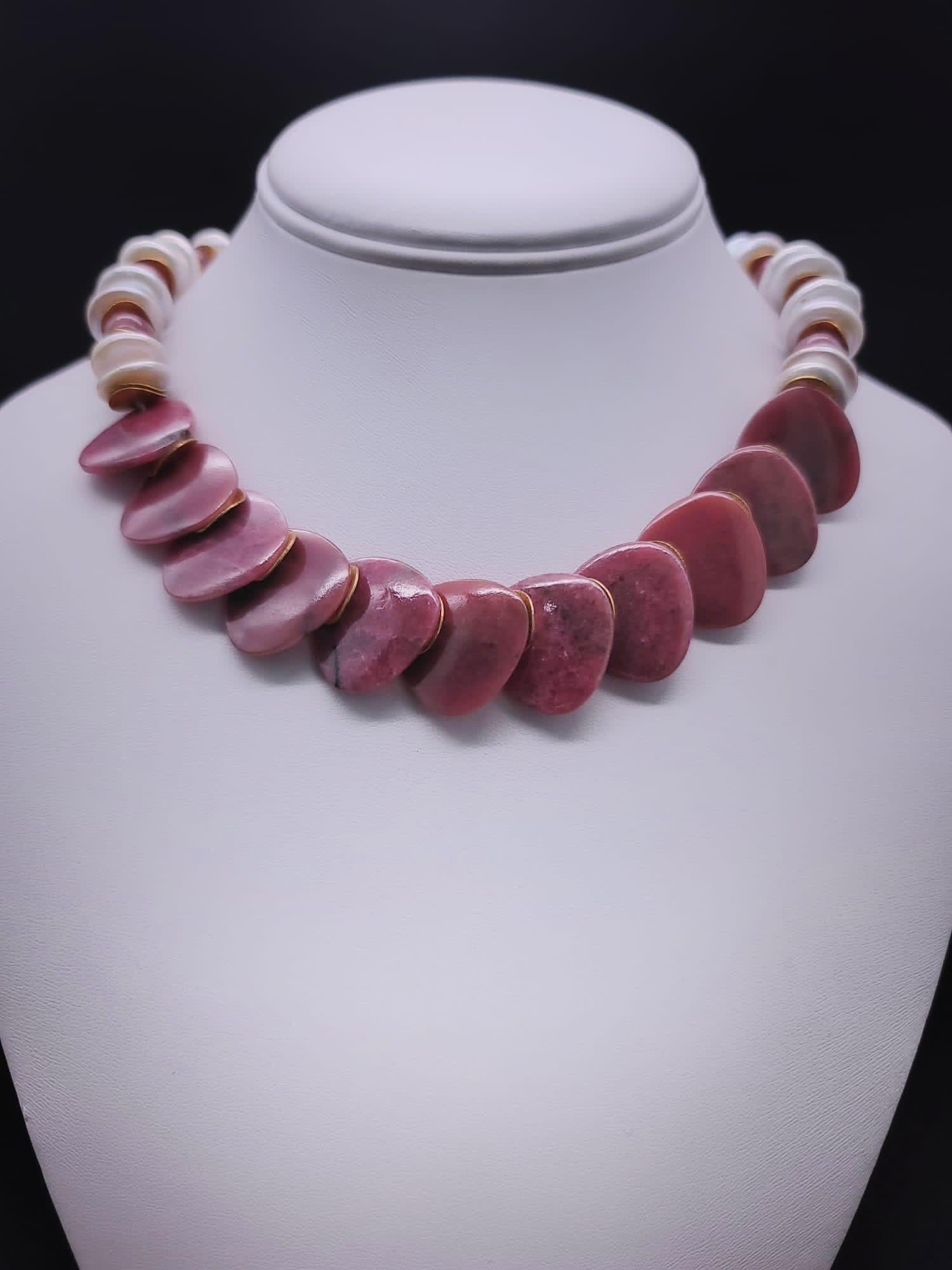A.Jeschel Rich Rosy colored Rhodochrosite Necklace 12