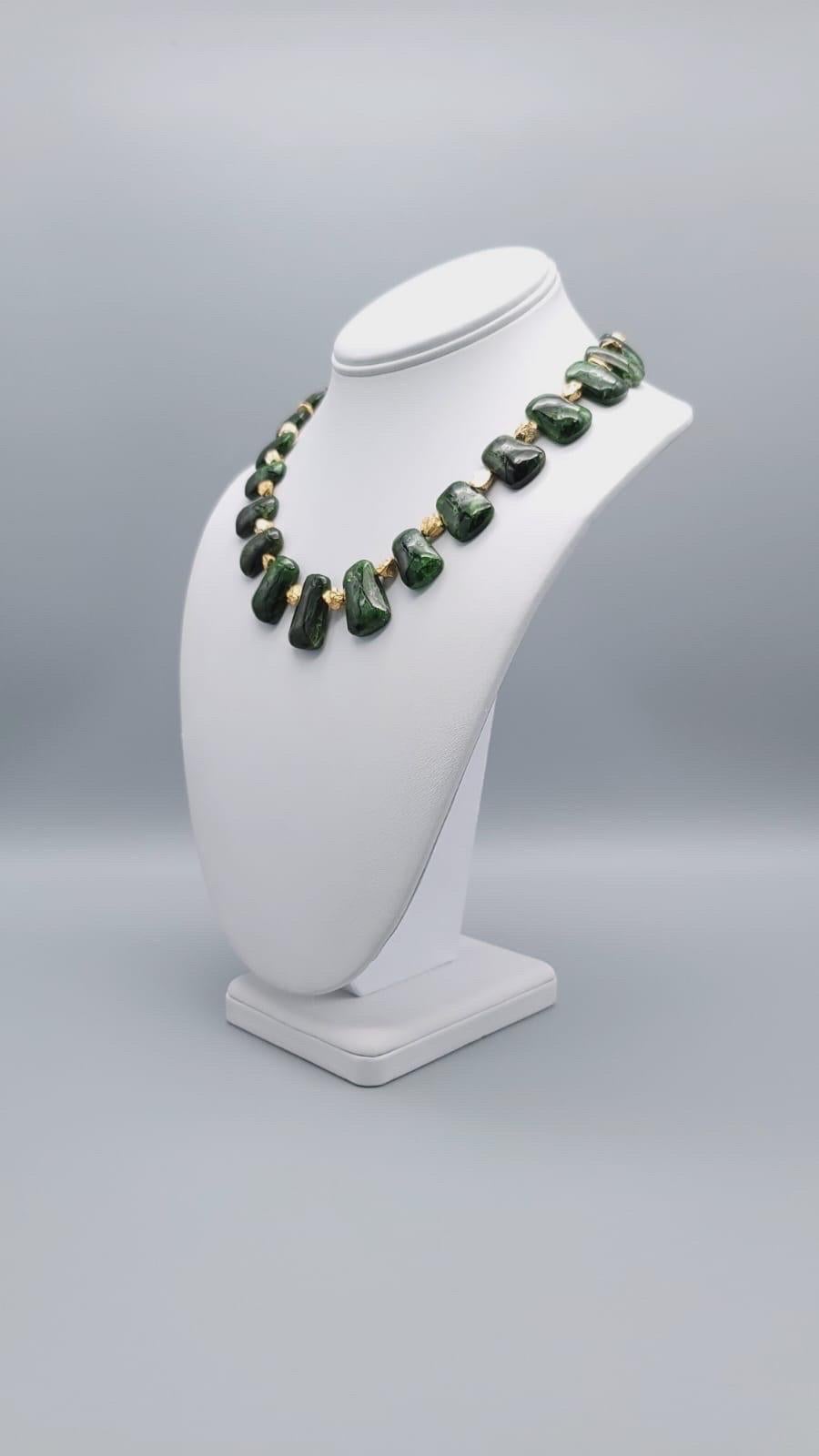 A.Jeschel Richly colored Chrome Diopside necklace 12