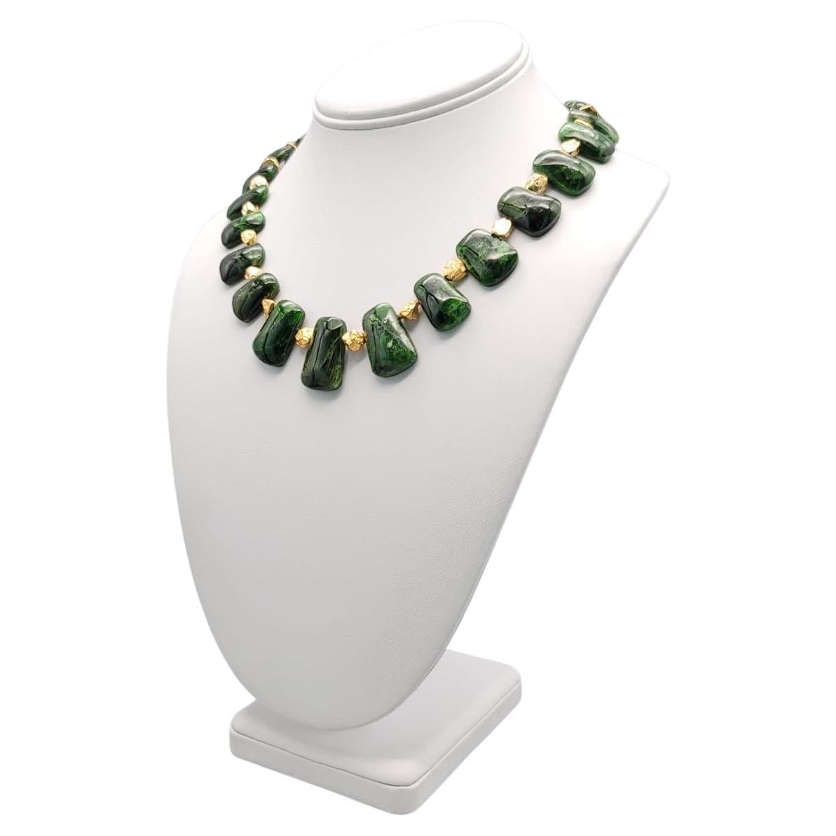 A.Jeschel Richly colored Chrome Diopside necklace