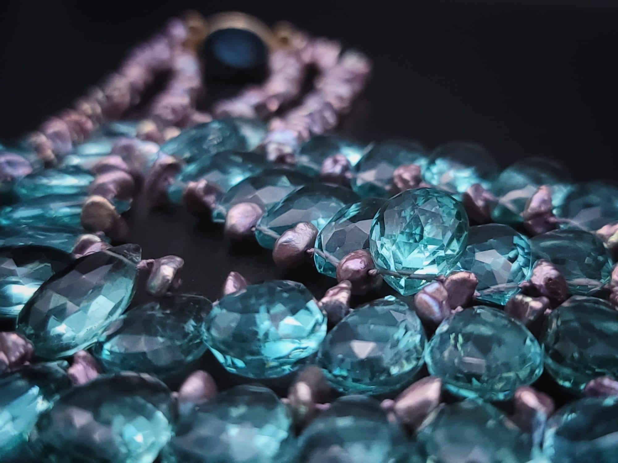 A.Jeschel Romantic 2 strand Blue Quartz necklace For Sale 11