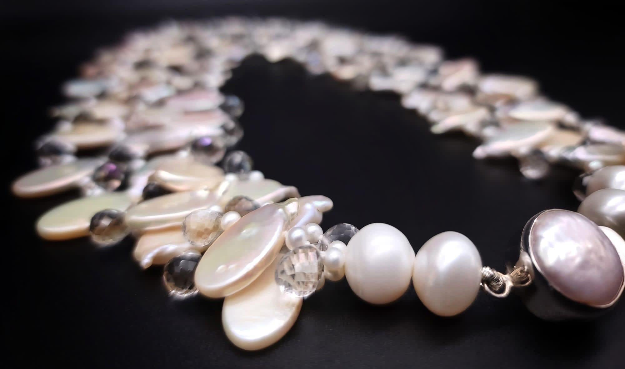A.Jeschel Romantic 3-strand Pearl necklace. For Sale 4