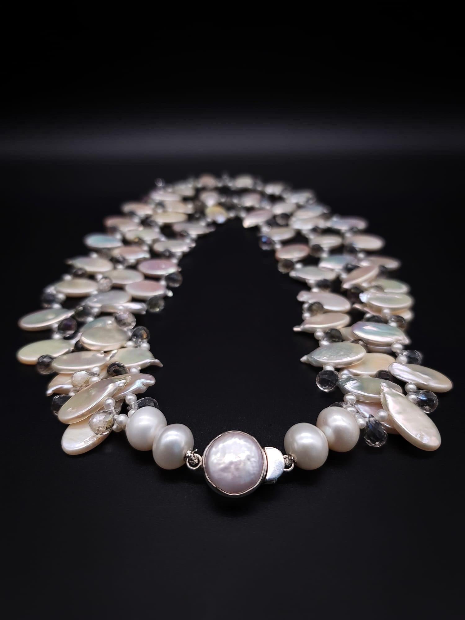 A.Jeschel Romantic 3-strand Pearl necklace. For Sale 8