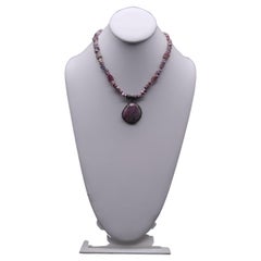 A.Jeschel, collier pendentif romantique en tourmaline rose et diamants