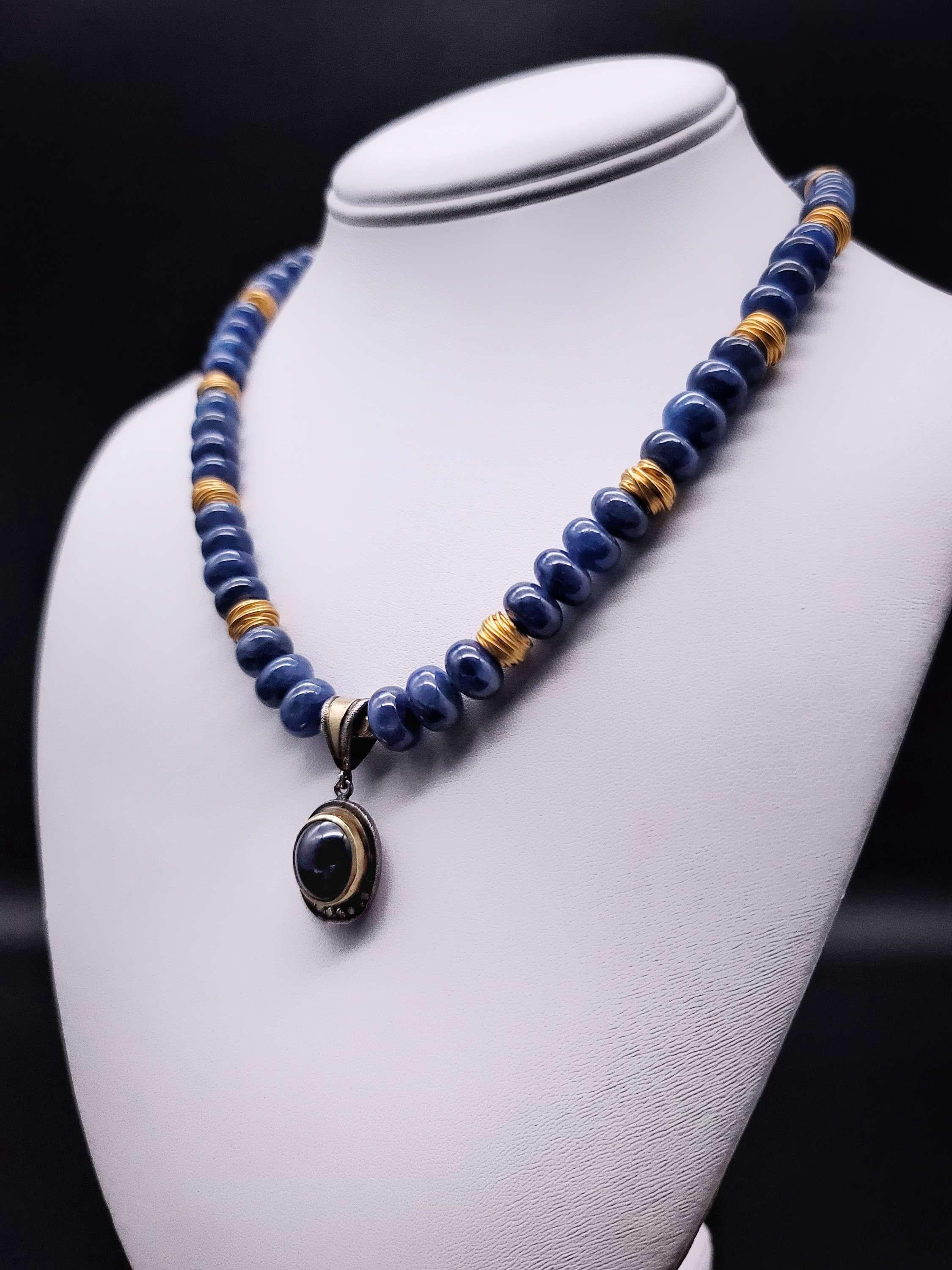 Women's or Men's A.Jeschel Royal Blue Sapphire Necklace.
