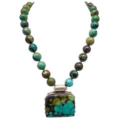 A.Jeschel Royston Turquoise Natural Pendant Necklace