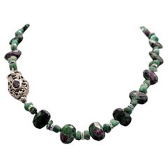 A.Jeschel Ruby in Zoisite and Emerald necklace.