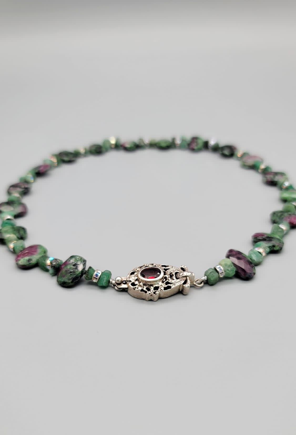 Women's A.Jeschel Ruby in Zoisite and Emerald necklace.