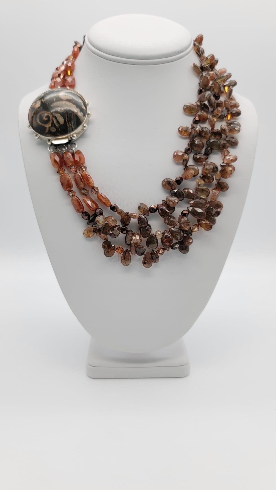 Contemporary A.Jeschel Beautiful Rutilated Quartz necklace. For Sale