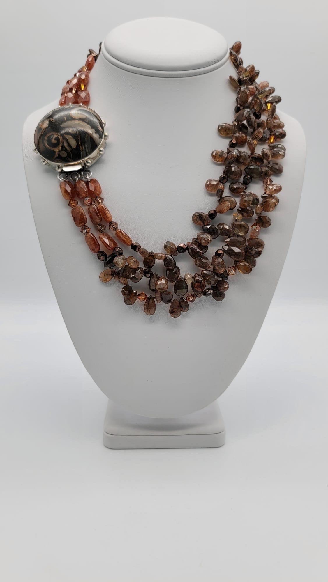 A.Jeschel Beautiful Rutilated Quartz necklace. In New Condition For Sale In Miami, FL