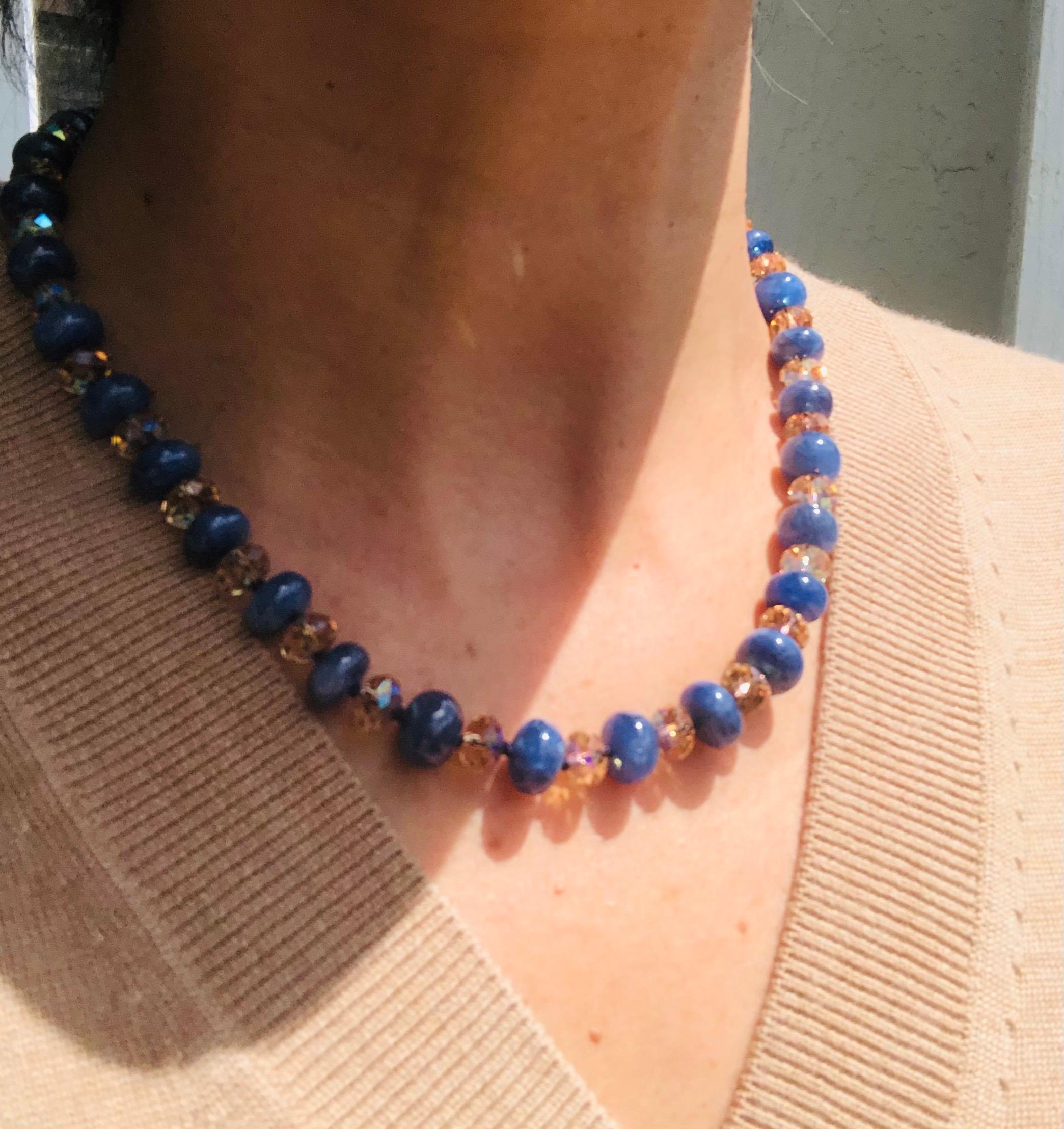 Contemporary A.Jeschel  Sapphire and Citrine necklace. For Sale