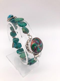 A.Jeschel Scarab and Chrysocolla  bracelet