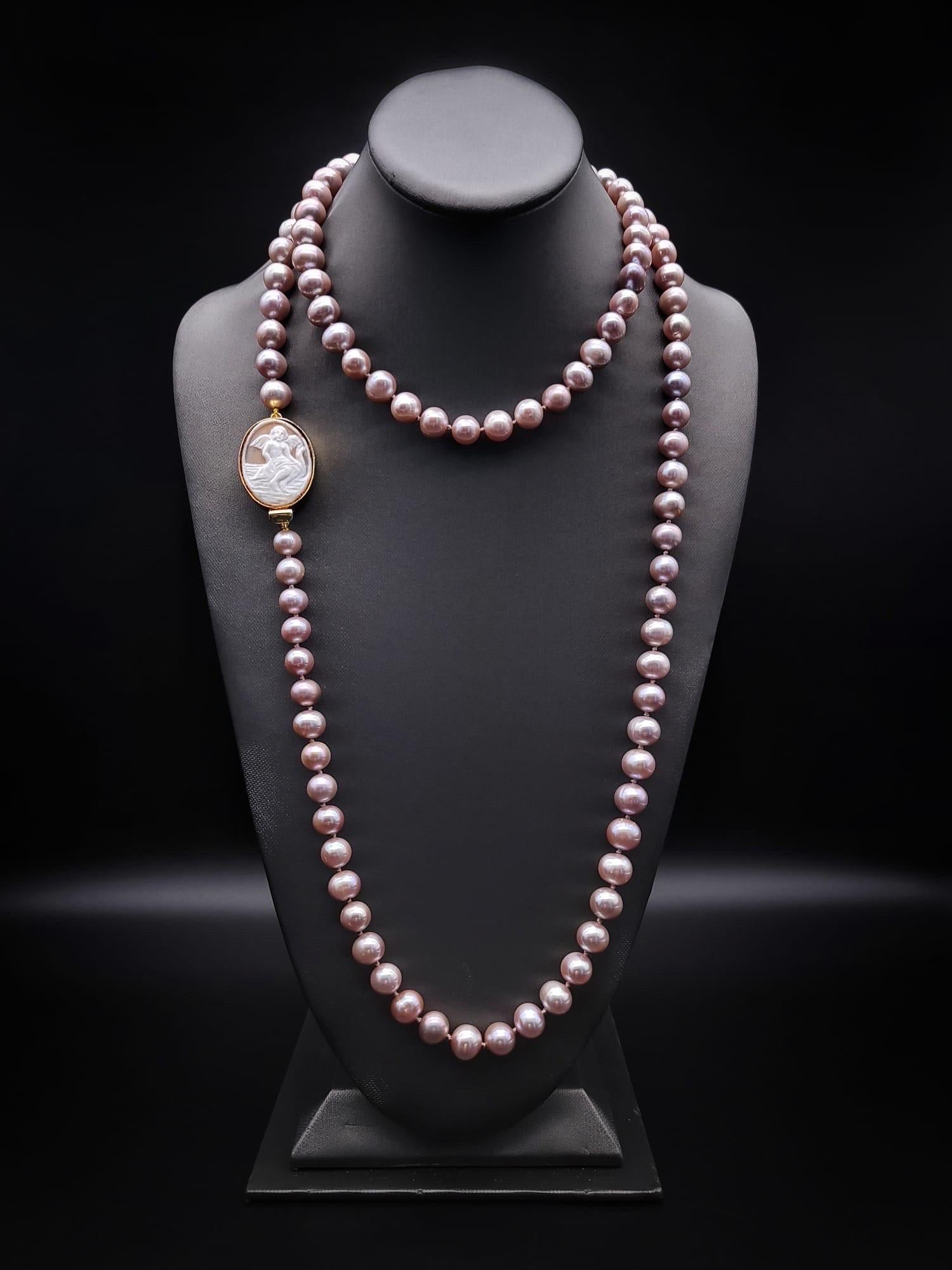 A.Jeschel Spectacular Angelskin pink freshwater Pearl necklace. 9