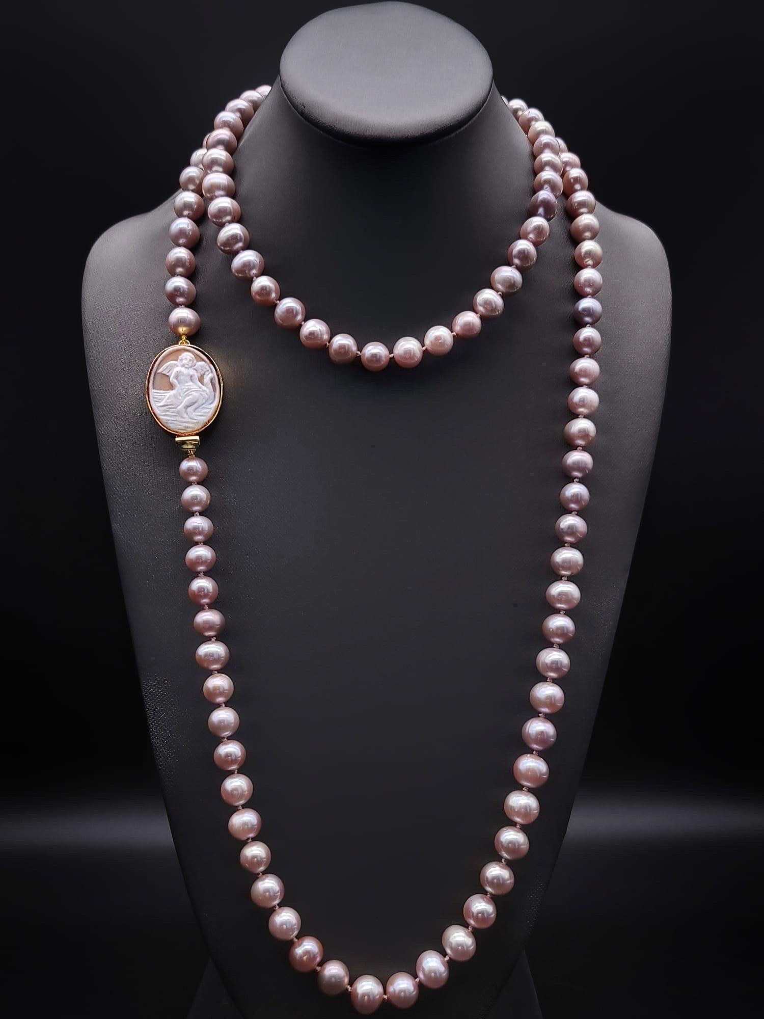 A.Jeschel Spectacular Angelskin pink freshwater Pearl necklace. 1