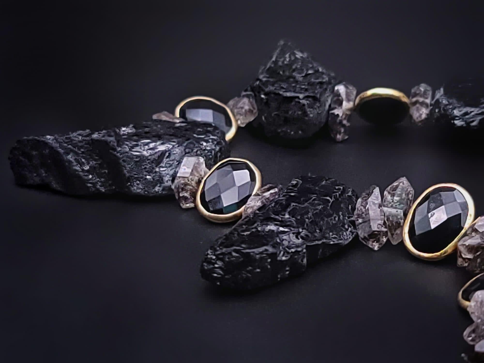 A.Jeschel Spectacular Bold Black Tourmaline Necklace. For Sale 5
