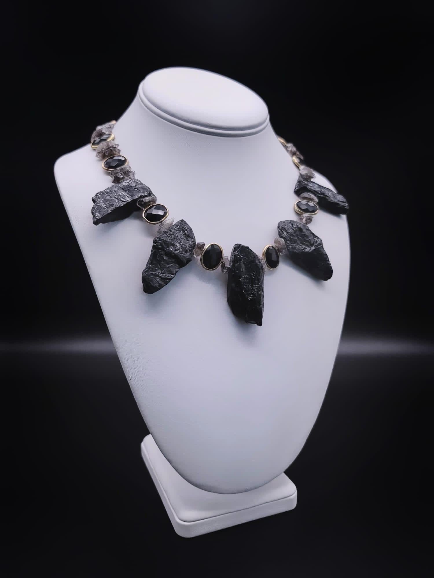 A.Jeschel Spectacular Bold Black Tourmaline Necklace. For Sale 11