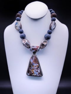 A.Jeschel Spectacular Brown Australian Opal pendant necklace.