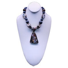 A.Jeschel Spectacular Brown Australian Opal pendant necklace.