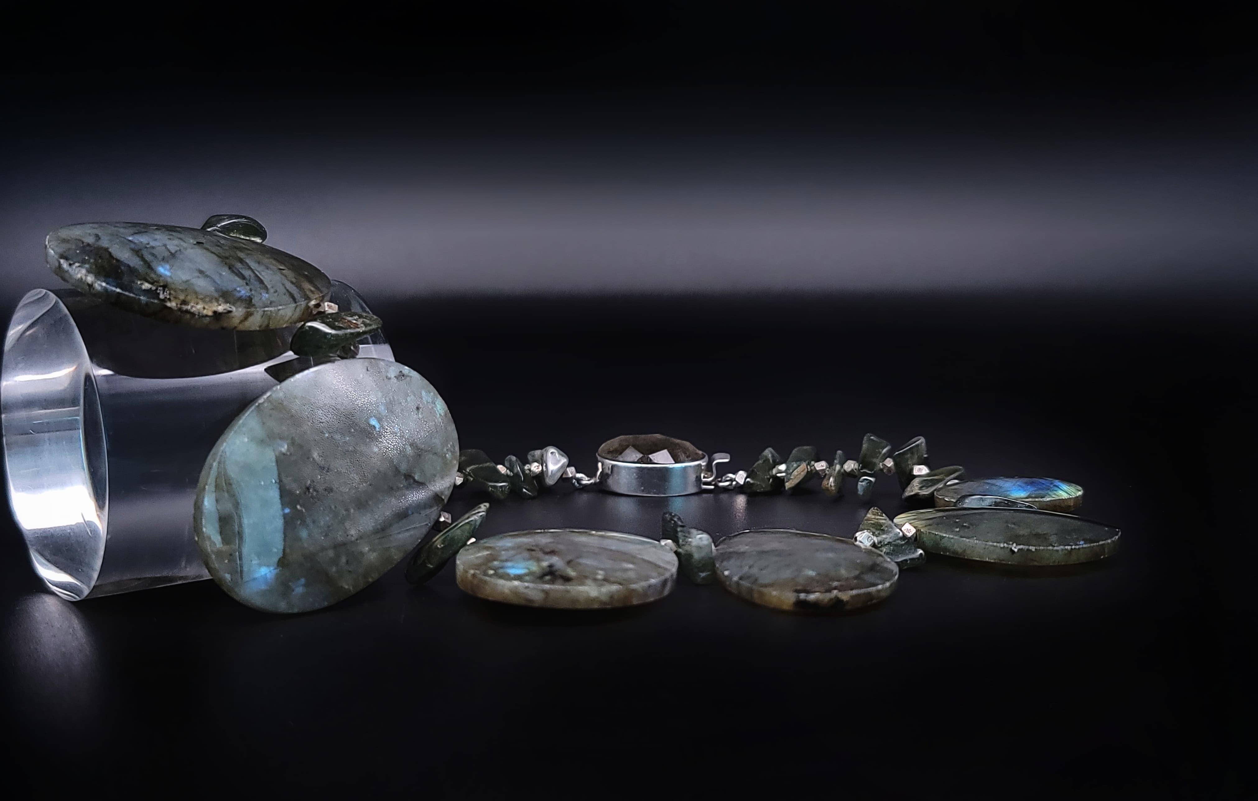 A.Jeschel Spektakuläre Halskette aus Labradorit mit Platten im Angebot 9