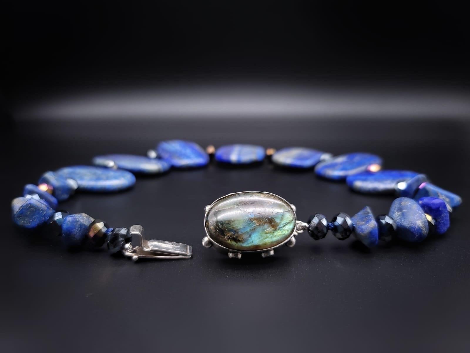 A.Jeschel Spectacular Lapis Lazuli plates necklace. For Sale 4