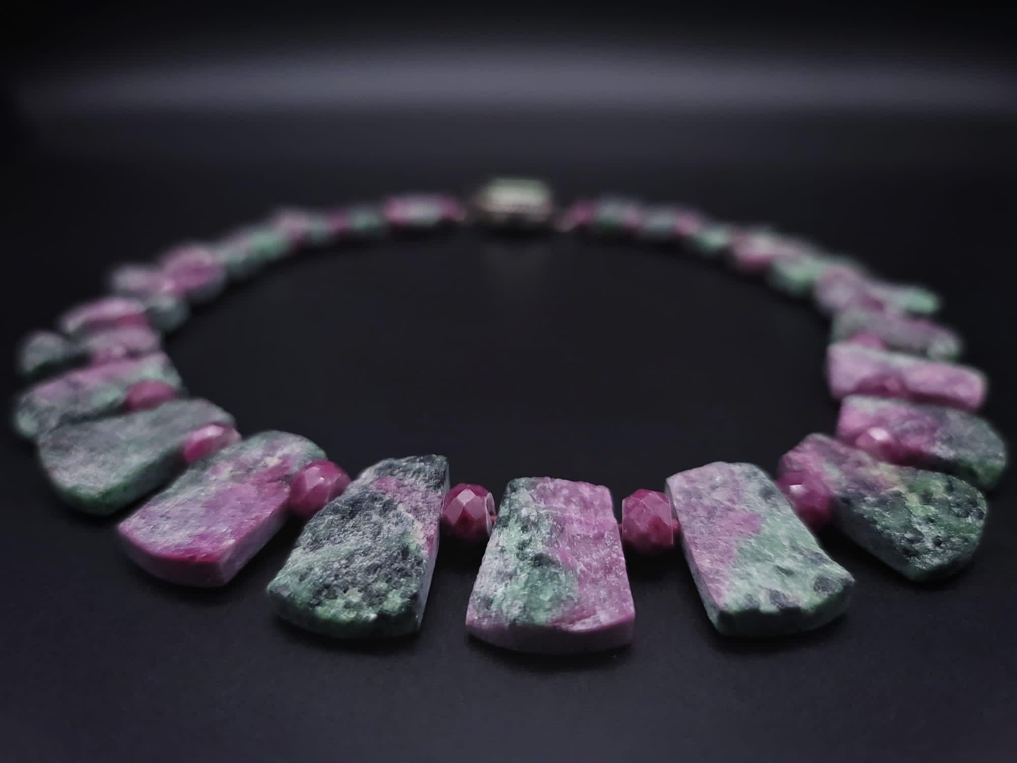 A.Jeschel Spectacular Ruby Zoisite Collar necklace. In New Condition For Sale In Miami, FL