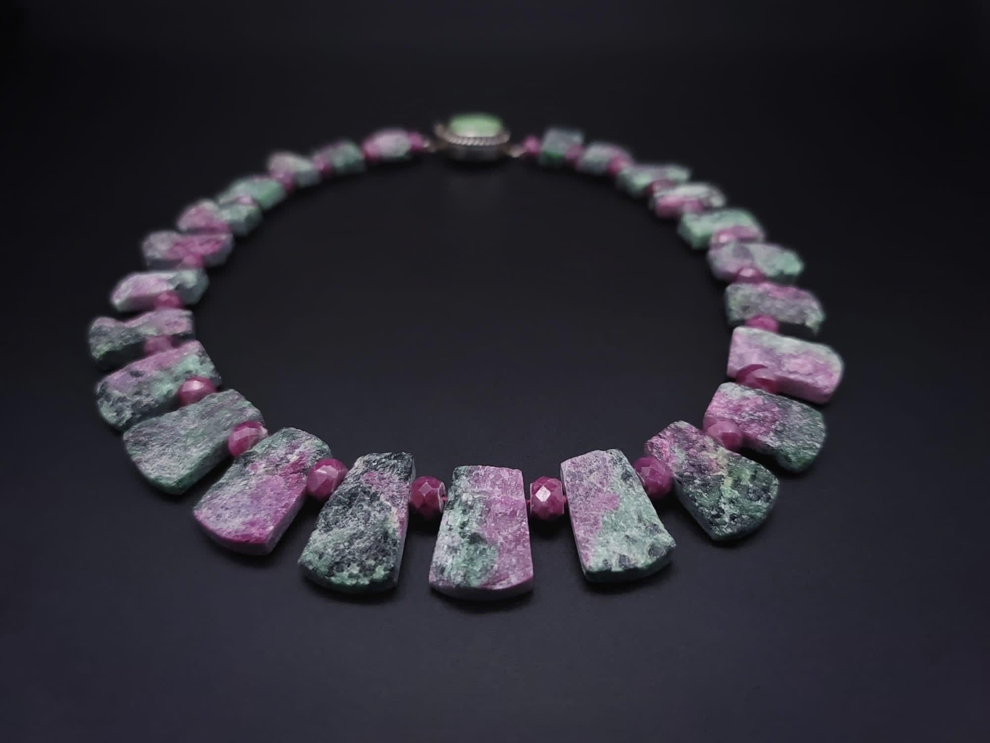 Women's A.Jeschel Spectacular Ruby Zoisite Collar necklace. For Sale