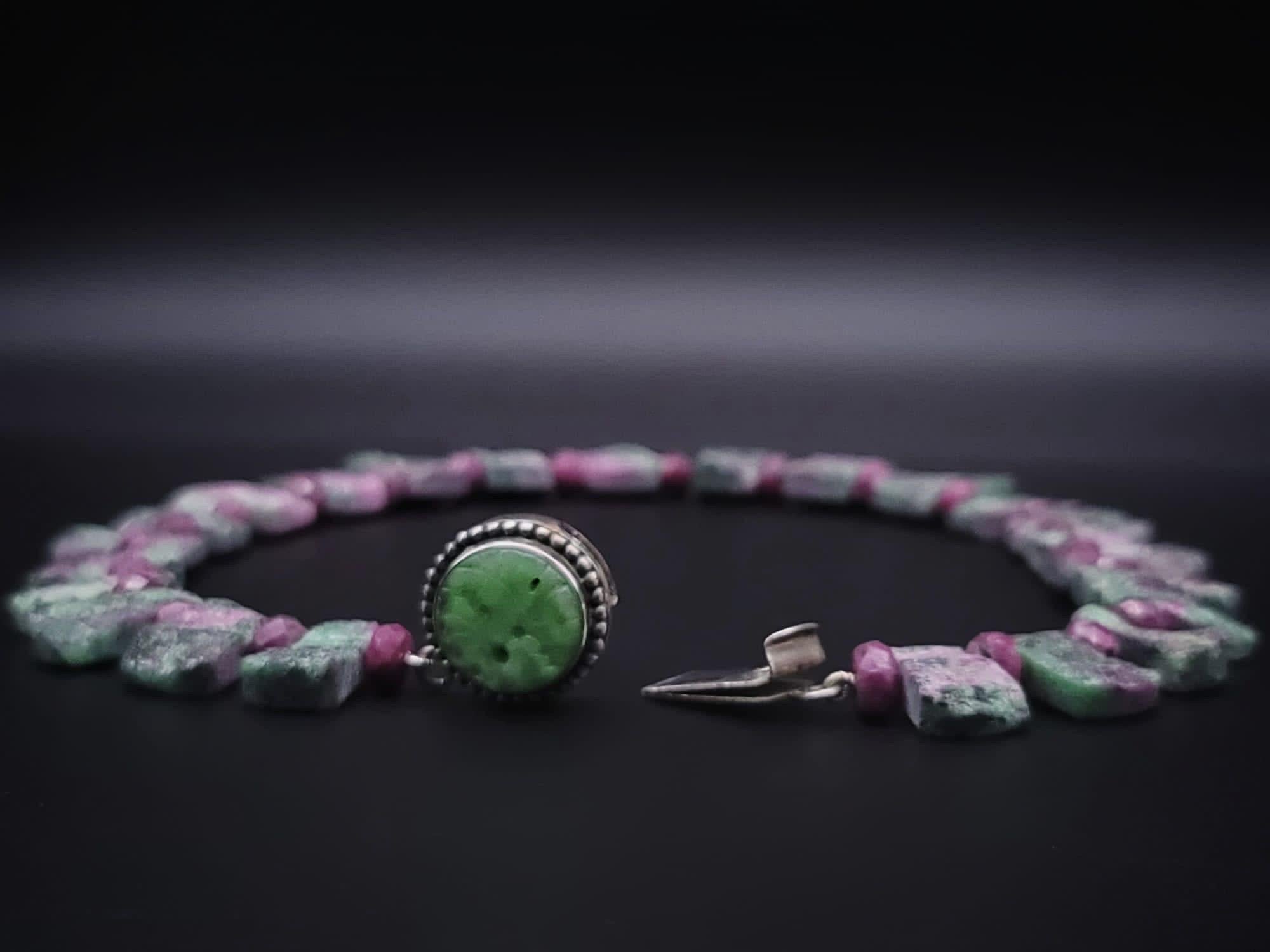 A.Jeschel Spectacular Ruby Zoisite Collar necklace. For Sale 2