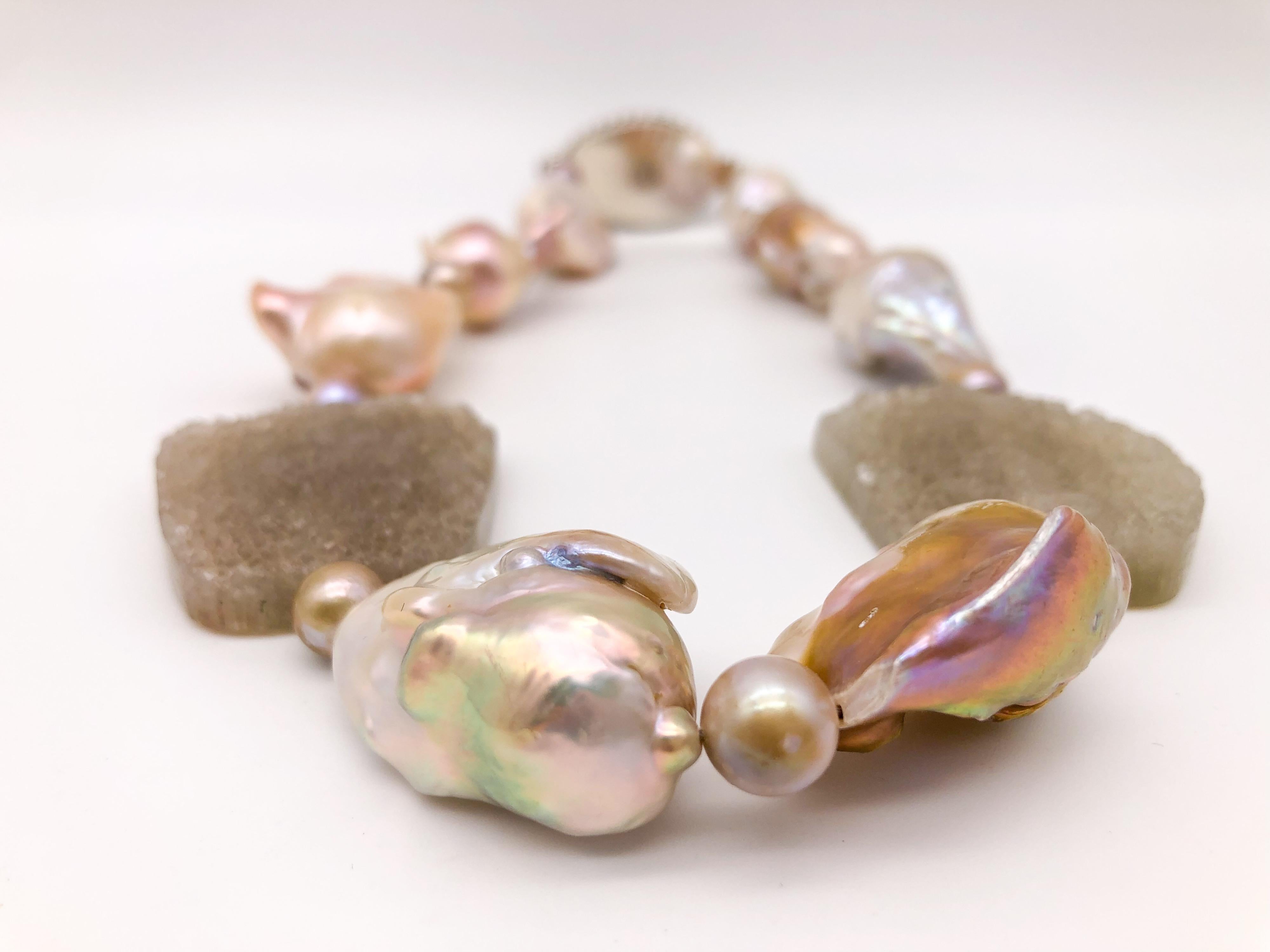 Contemporary A.Jeschel Statement Baroque Pearl Necklace. For Sale