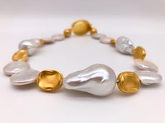 A.Jeschel Statement Baroque Pearl Necklace with Cameo clasp