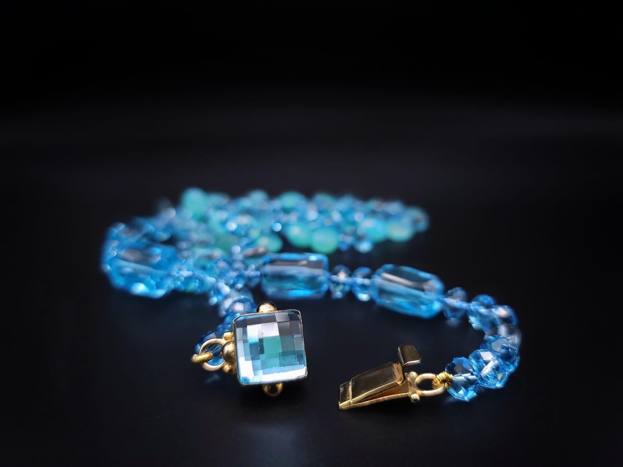 Atemberaubende blaue Topas-Halskette von A.Jeschel. im Angebot 2