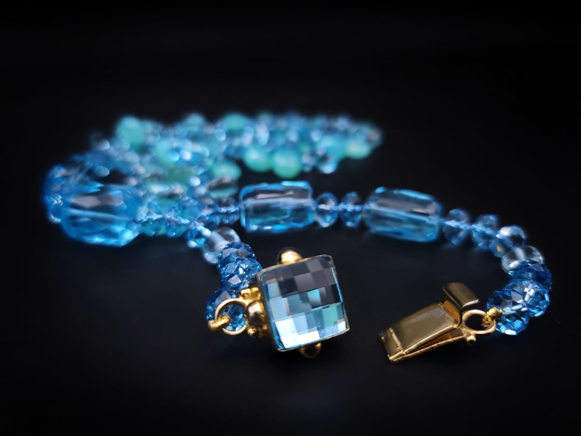 A.Jeschel Stunning Blue topaz necklace. For Sale 2