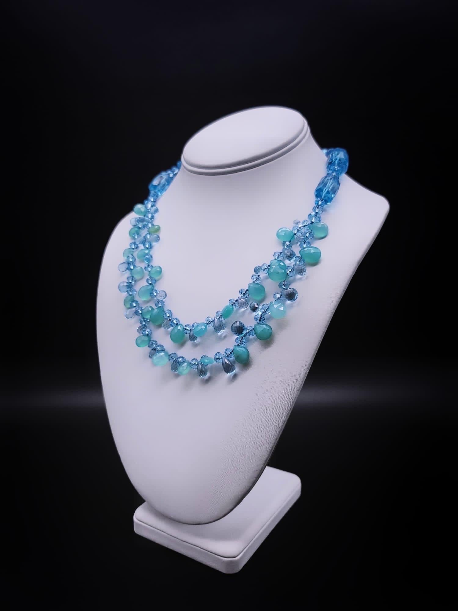A.Jeschel Stunning Blue topaz necklace. For Sale 5