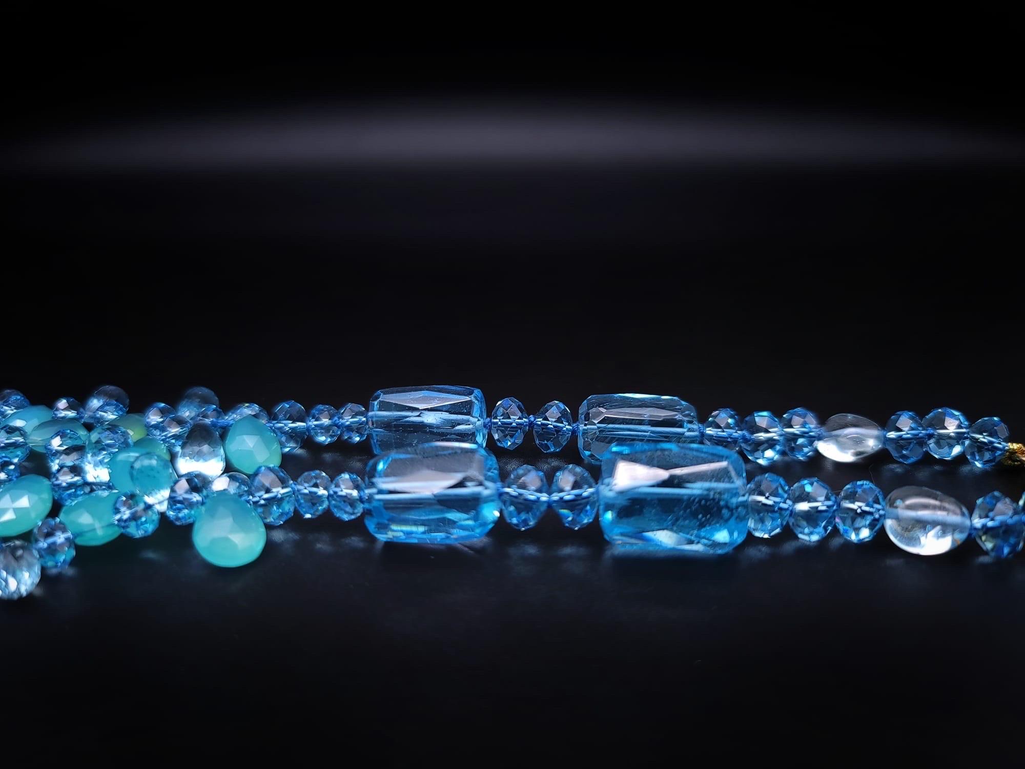 A.Jeschel Stunning Blue topaz necklace. In New Condition For Sale In Miami, FL