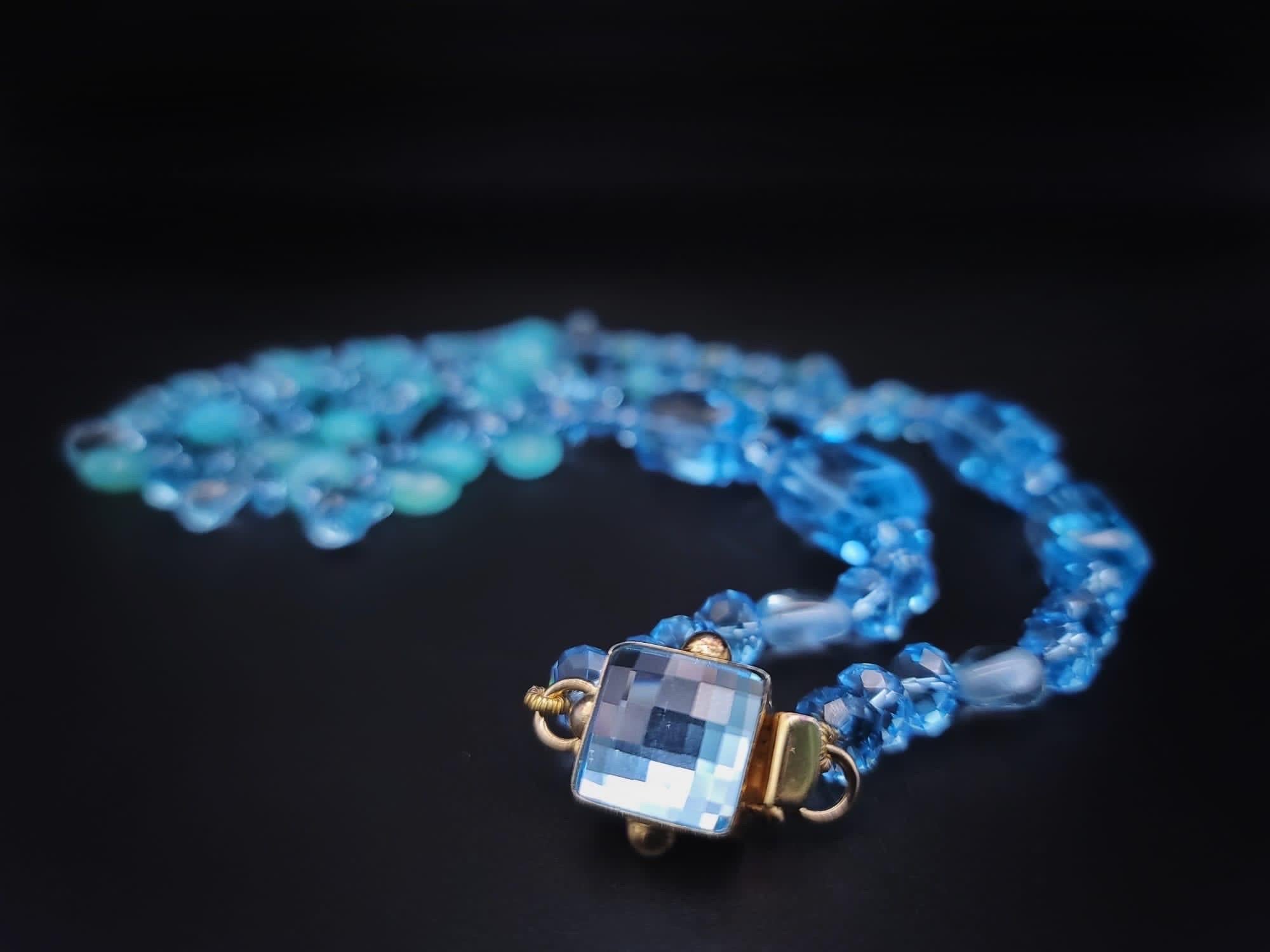 Superbe collier de topaze bleue A.Jeschel. en vente 1