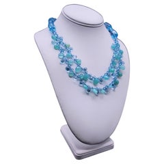 A.Jeschel Impresionante collar de topacios azules.
