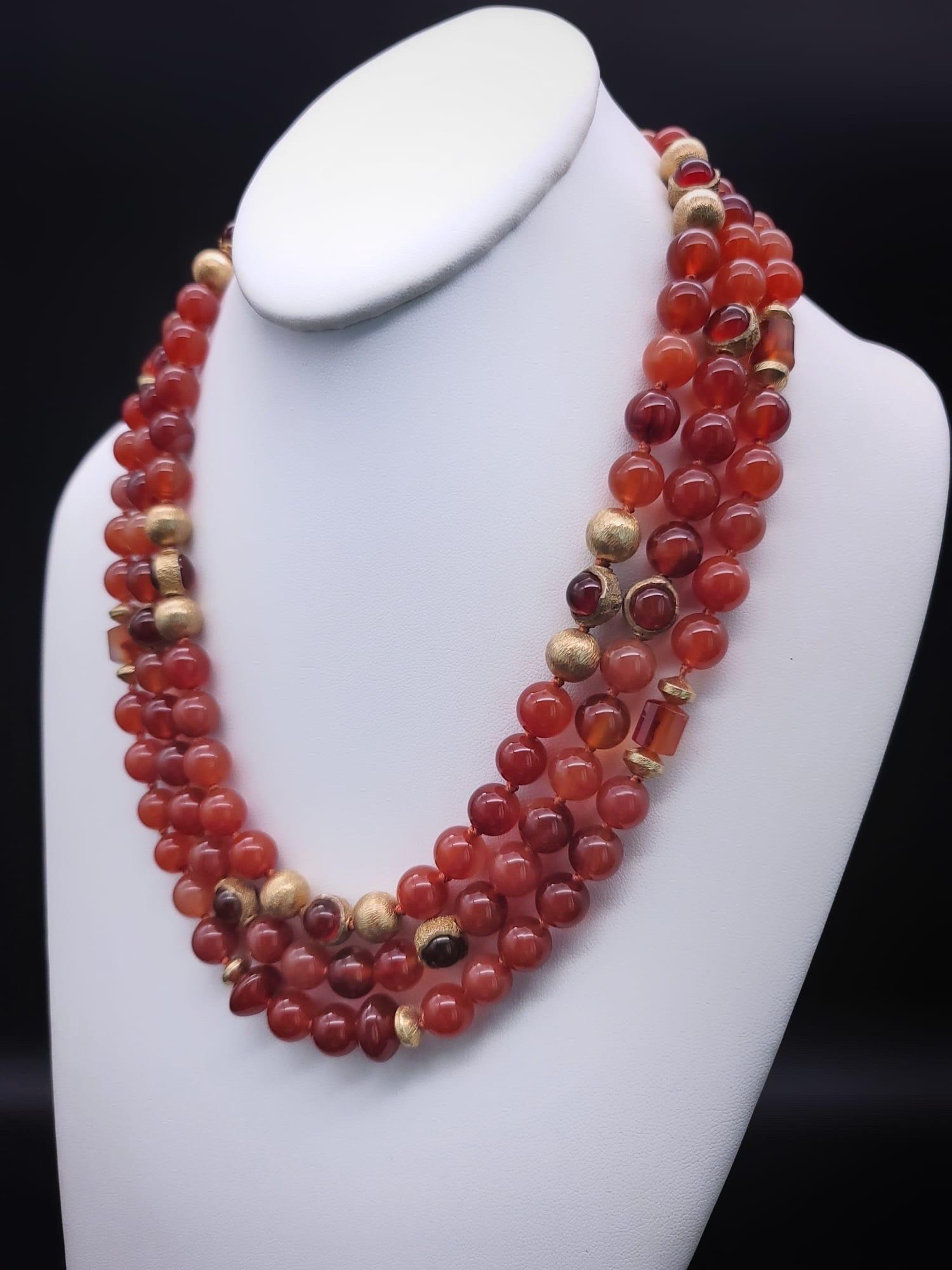 A.Jeschel Stunning Carnelian necklace with a signature clasp. For Sale 4