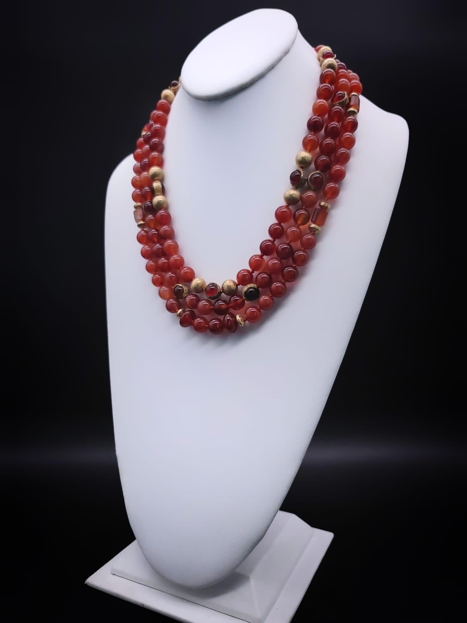 A.Jeschel Stunning Carnelian necklace with a signature clasp. For Sale 5