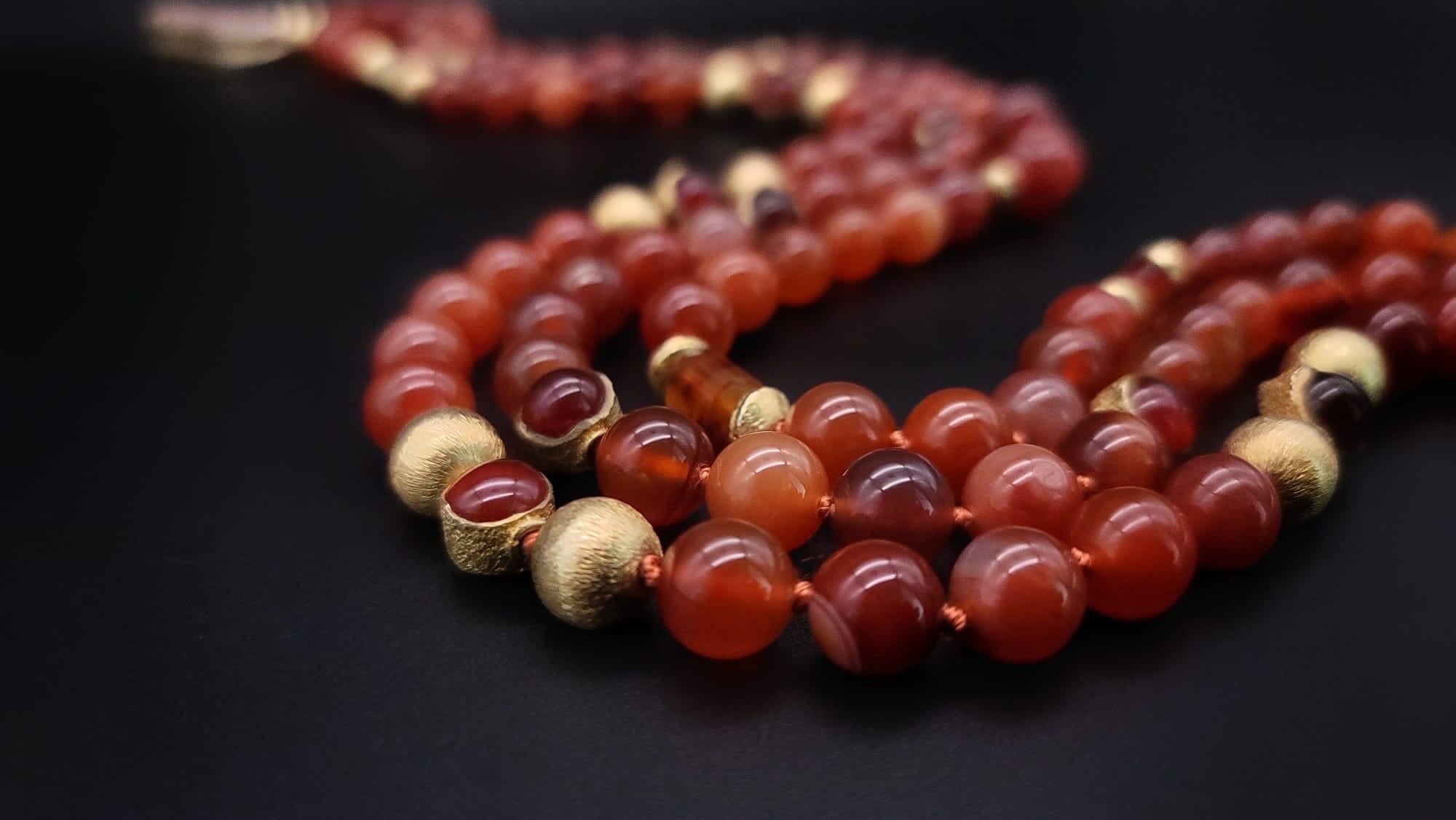 A.Jeschel Stunning Carnelian necklace with a signature clasp. For Sale 6
