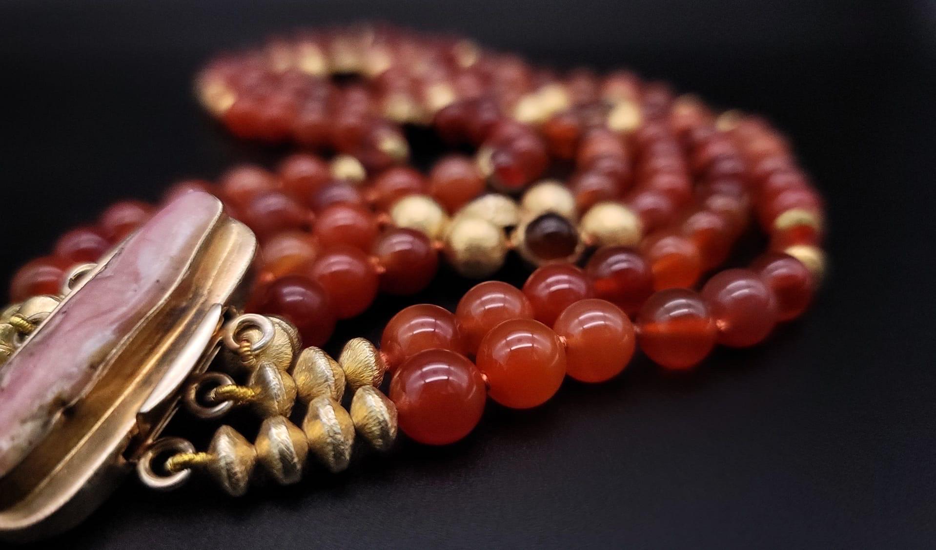 A.Jeschel Stunning Carnelian necklace with a signature clasp. For Sale 8