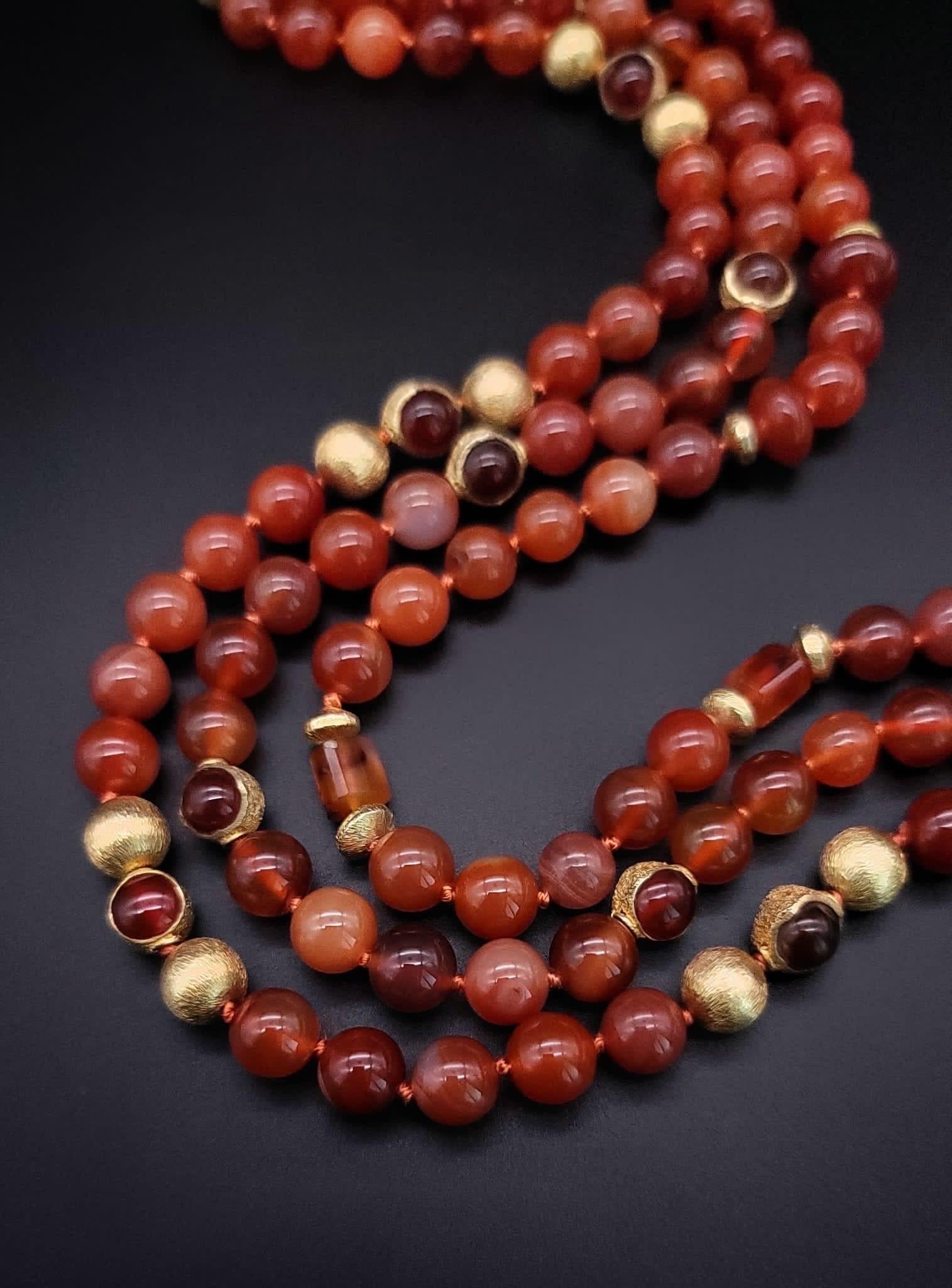 A.Jeschel Stunning Carnelian necklace with a signature clasp. For Sale 11