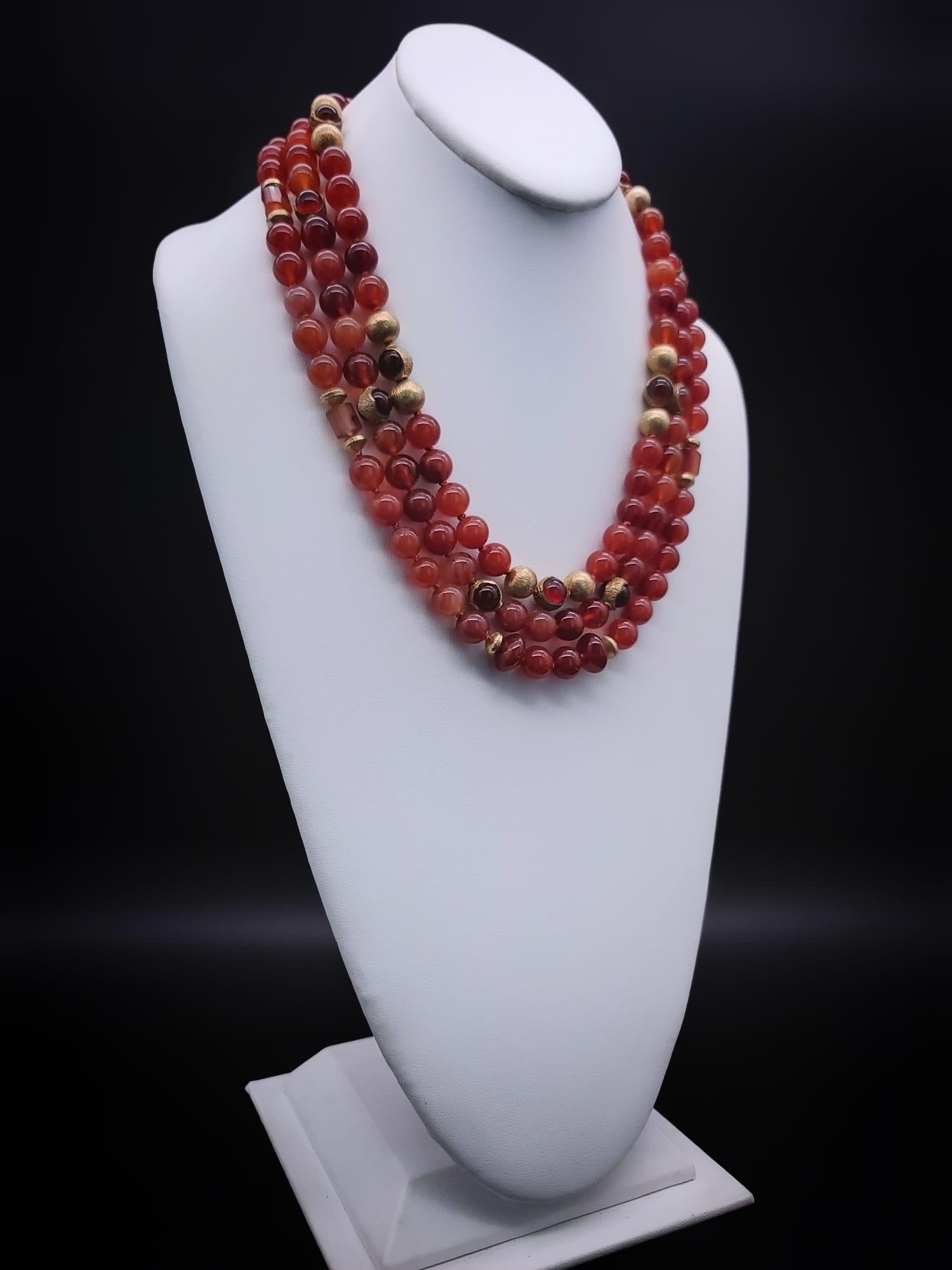 A.Jeschel Stunning Carnelian necklace with a signature clasp. For Sale 13