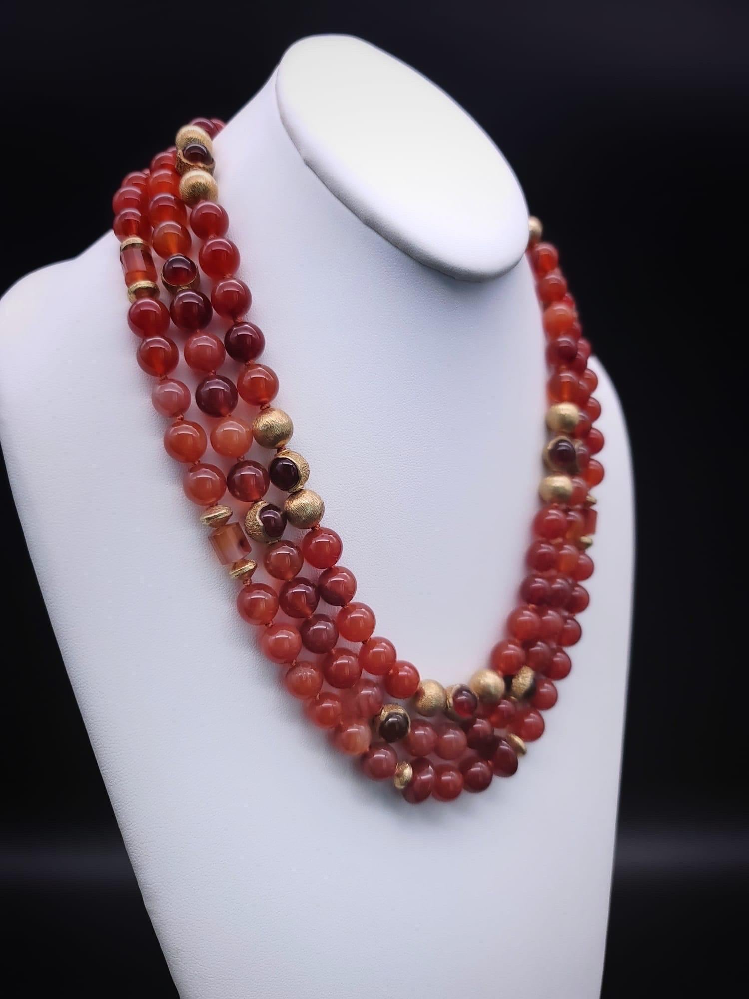 Contemporary A.Jeschel Stunning Carnelian necklace with a signature clasp. For Sale