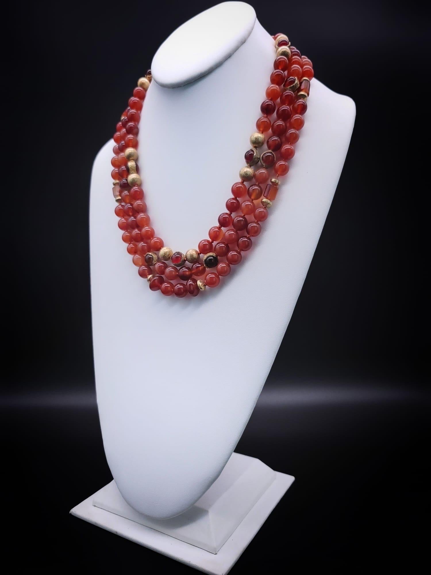 Bead A.Jeschel Stunning Carnelian necklace with a signature clasp. For Sale