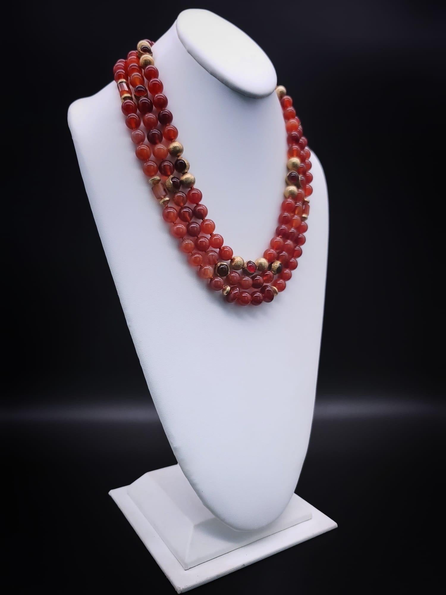A.Jeschel Stunning Carnelian necklace with a signature clasp. In New Condition For Sale In Miami, FL