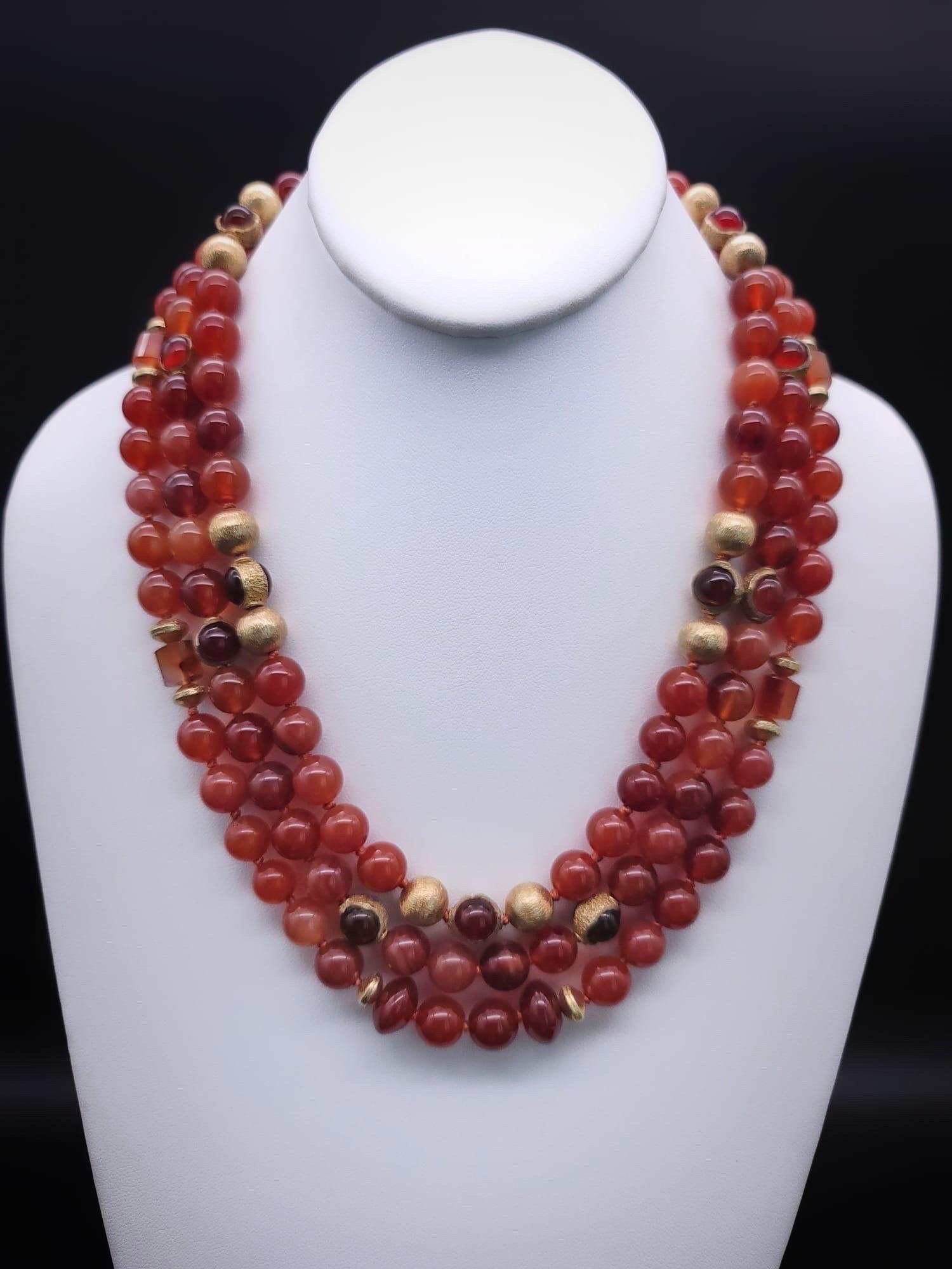 Women's A.Jeschel Stunning Carnelian necklace with a signature clasp. For Sale