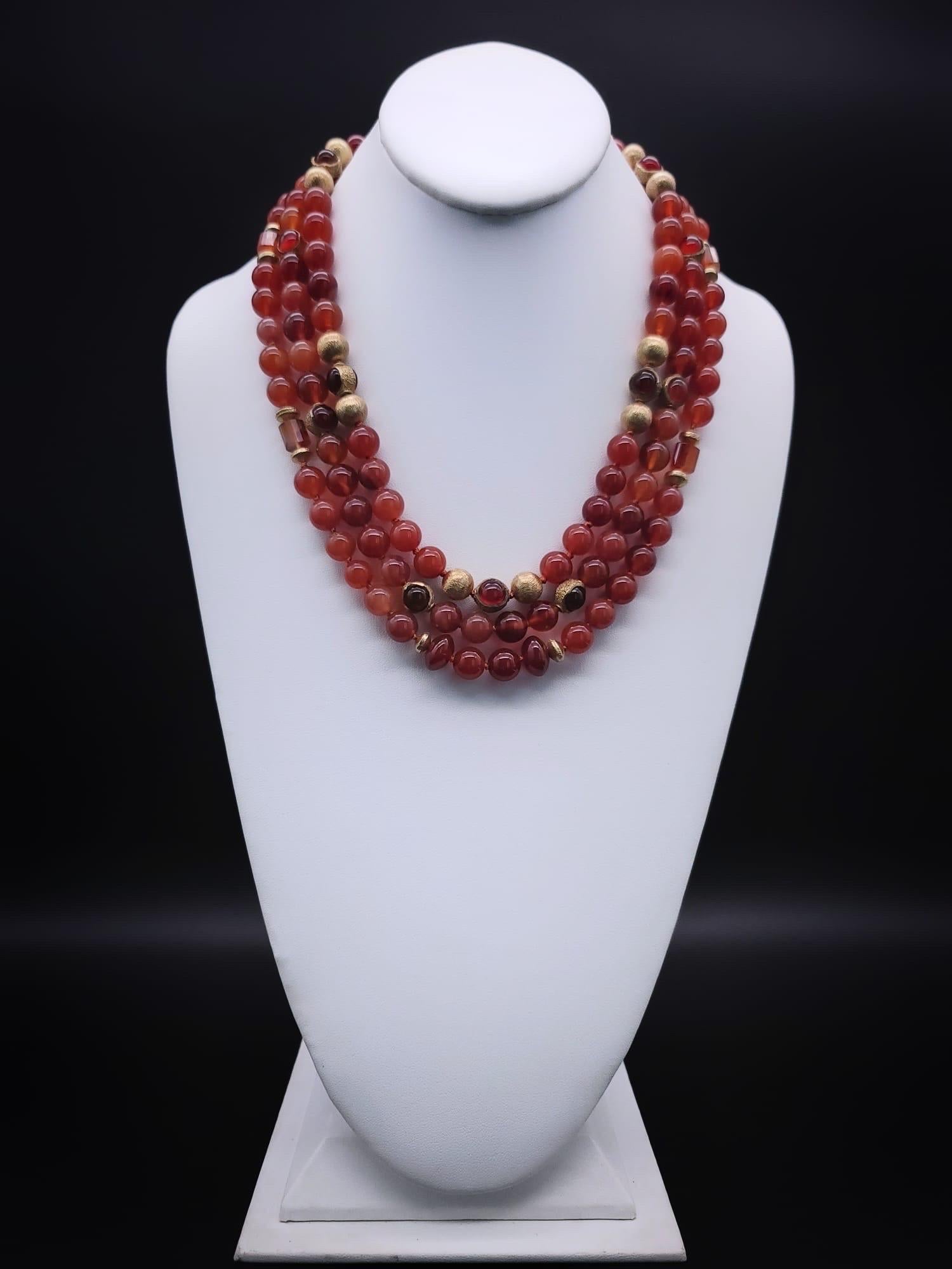 A.Jeschel Stunning Carnelian necklace with a signature clasp. For Sale 1