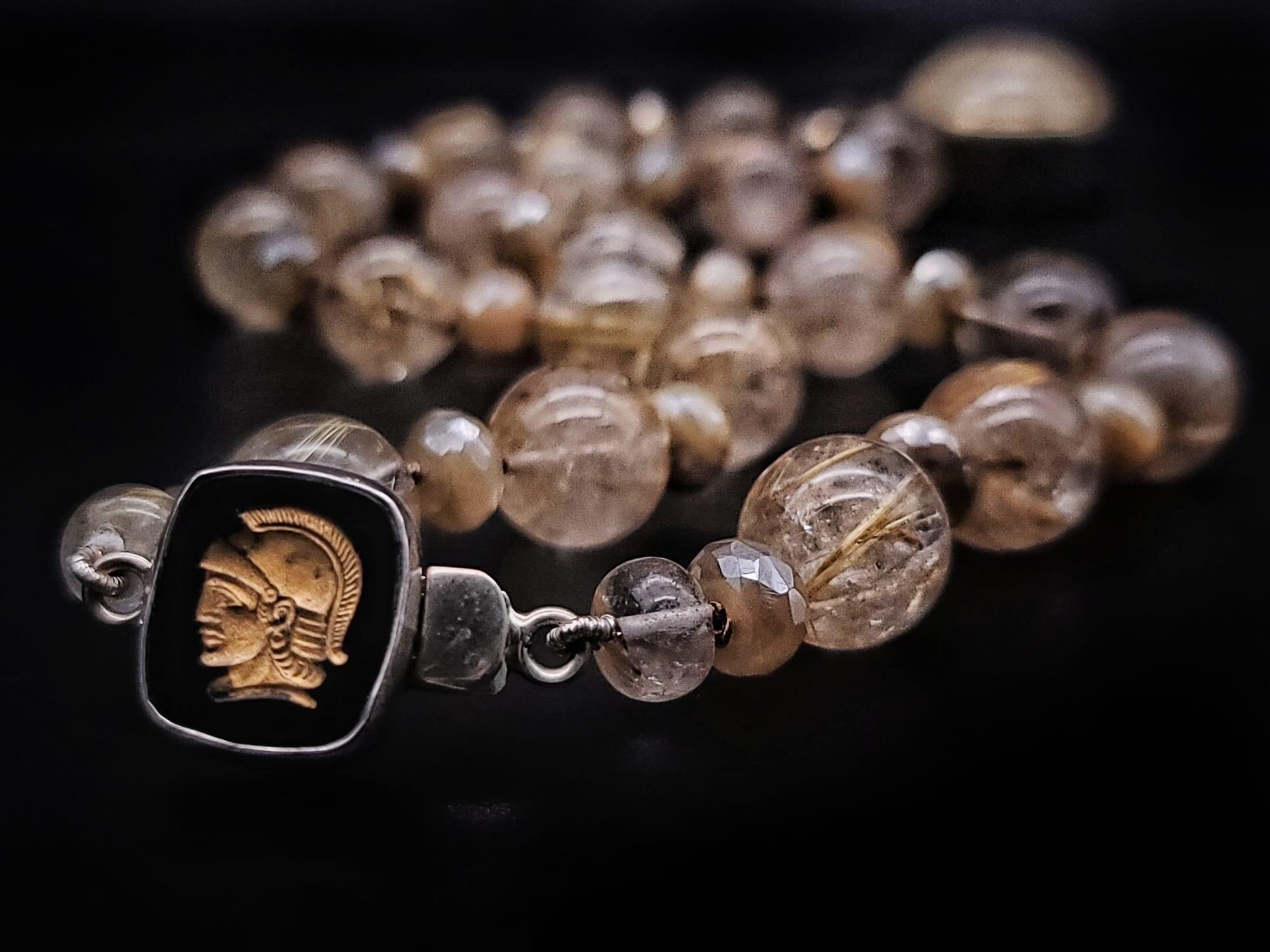 Bead A.Jeschel Stunning Golden Rutilated Quartz necklace. For Sale
