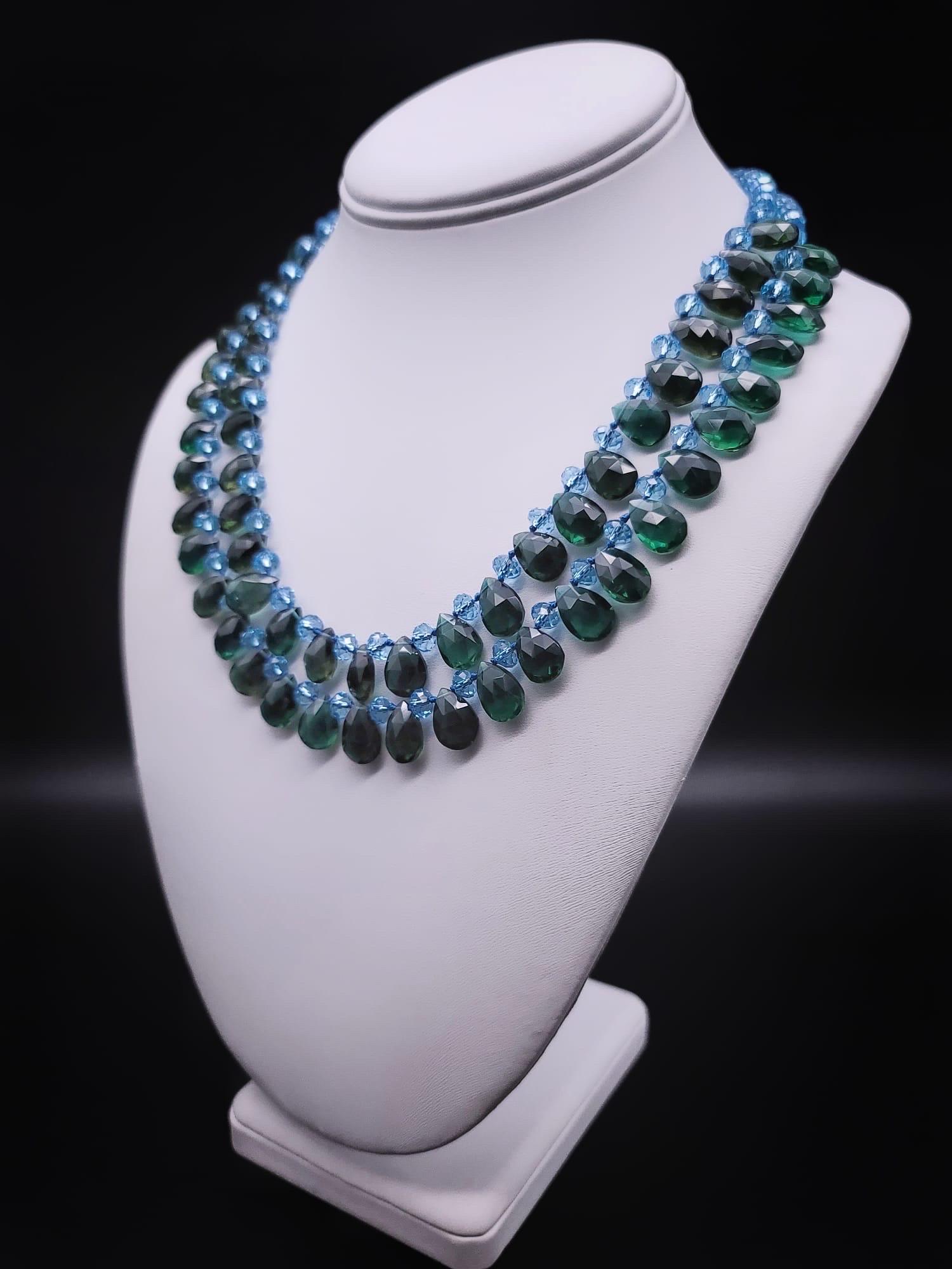 A.Jeschel Stunning Green Quartz and Topaz  necklace. For Sale 11