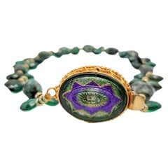 A.Jeschel Stunning Green Quartz with Emeralds necklace.