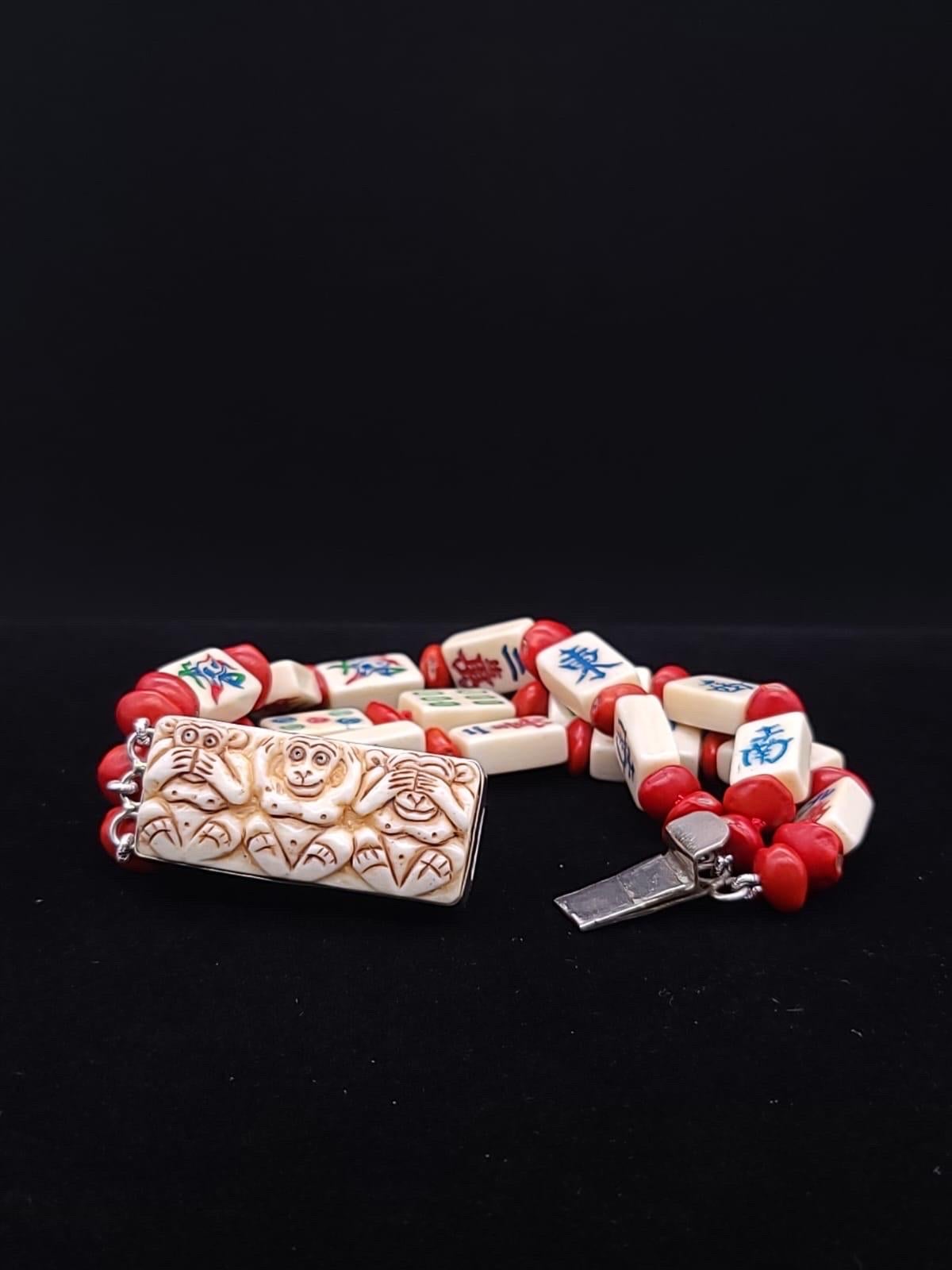 Contemporary A.Jeschel Stunning mahjong tiles bracelet.